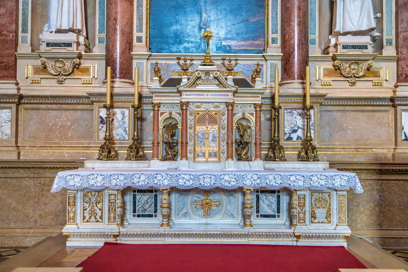 Altar of St. Stephen's Basilica in Budapest. 03. 10. 2021 Hungary