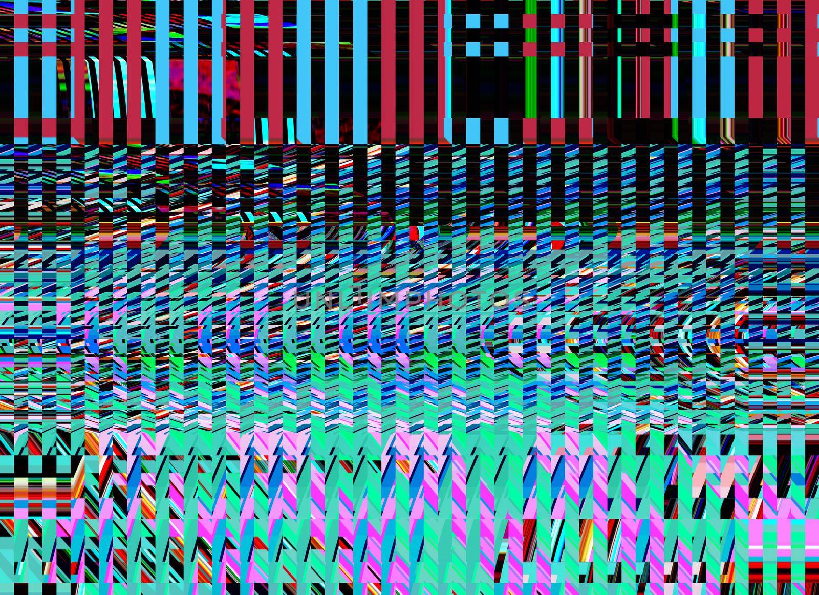 Glitch background TV Computer screen error Retro Grunge Photo Digital pixel noise abstract design. Photo glitch. Television signal fail. Data decay Colorful noise by DesignAB