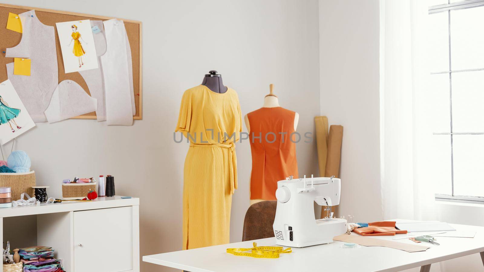 workshop with clothes sewing machine. High quality beautiful photo concept by Zahard