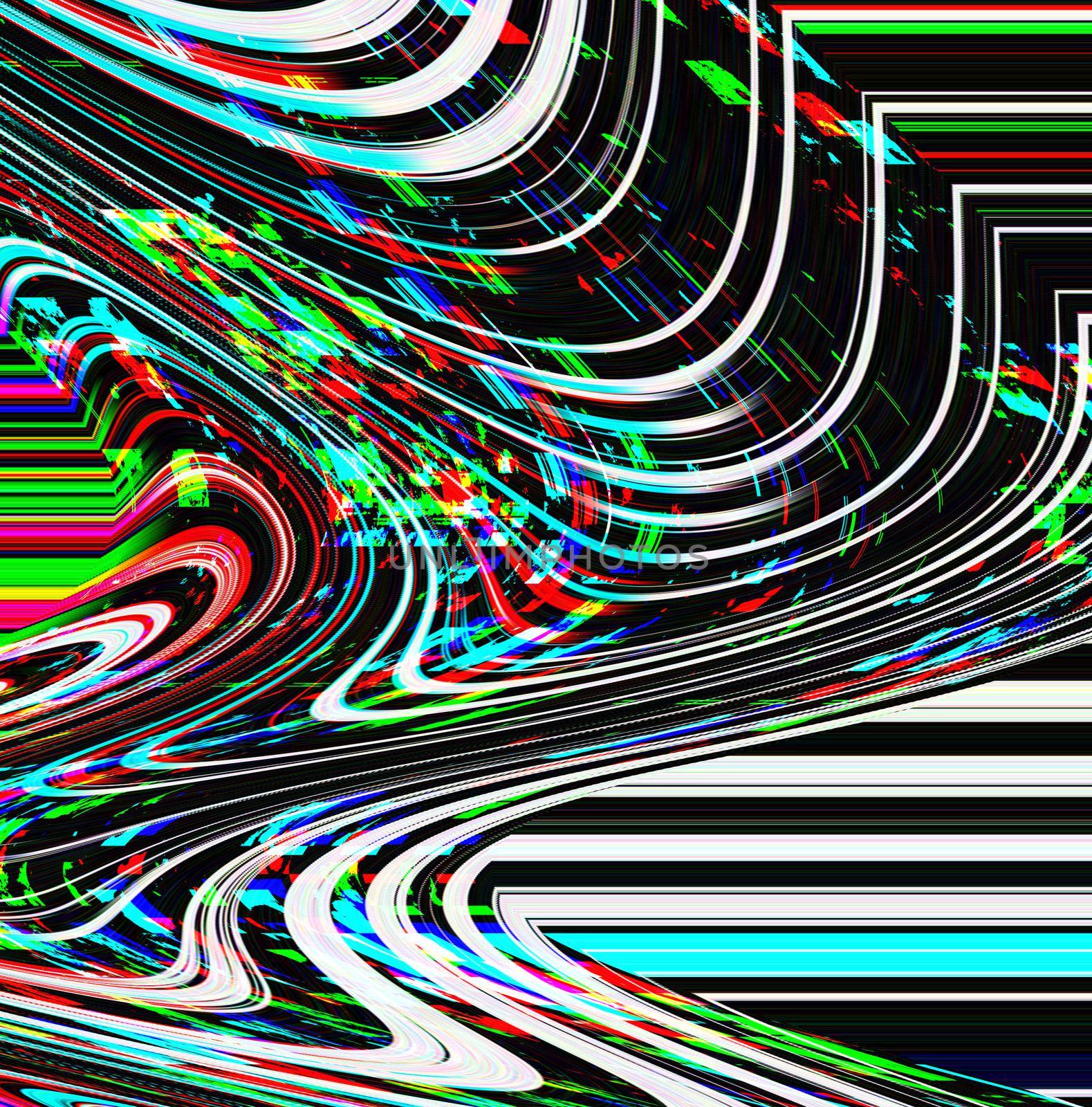 Glitch psychedelic background. Old TV screen error. Digital pixel noise abstract design. Photo glitch. Television signal fail. Technical problem grunge wallpaper. Colorful noise by DesignAB