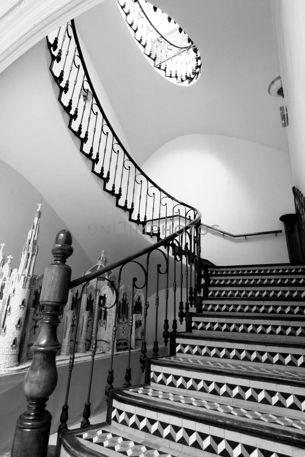 Modernist staircase of Gomez-Tortosa Cultural Center in Novelda by soniabonet