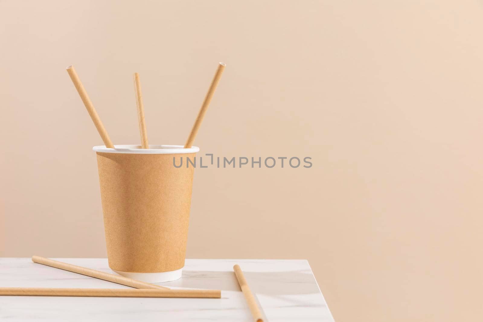 paper cup straws arrangement. Beautiful photo