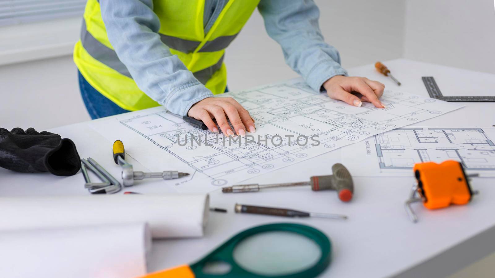 woman working as engineer. Beautiful photo