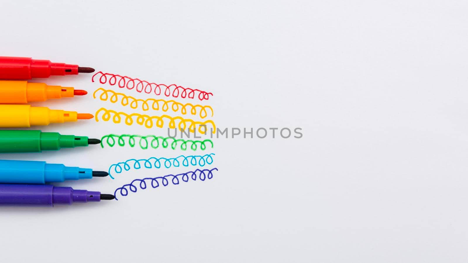 pride day concept colourful markers. High resolution photo