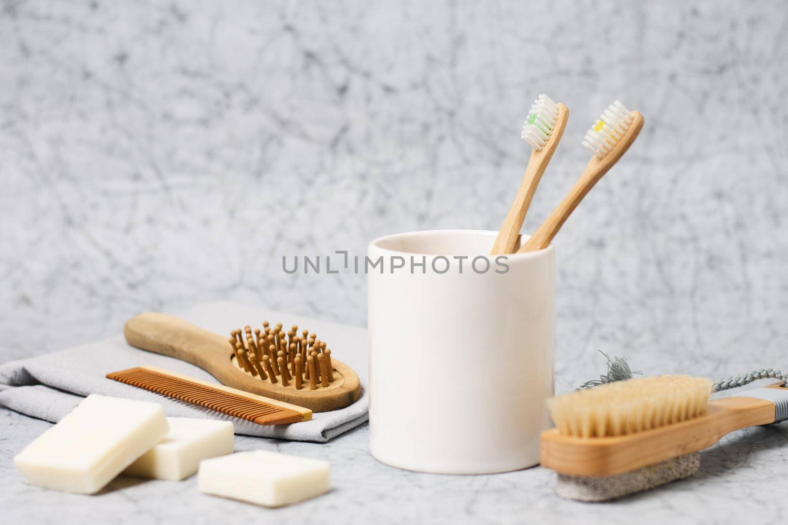 toothbrushes cup natural hair brush. High quality beautiful photo concept by Zahard