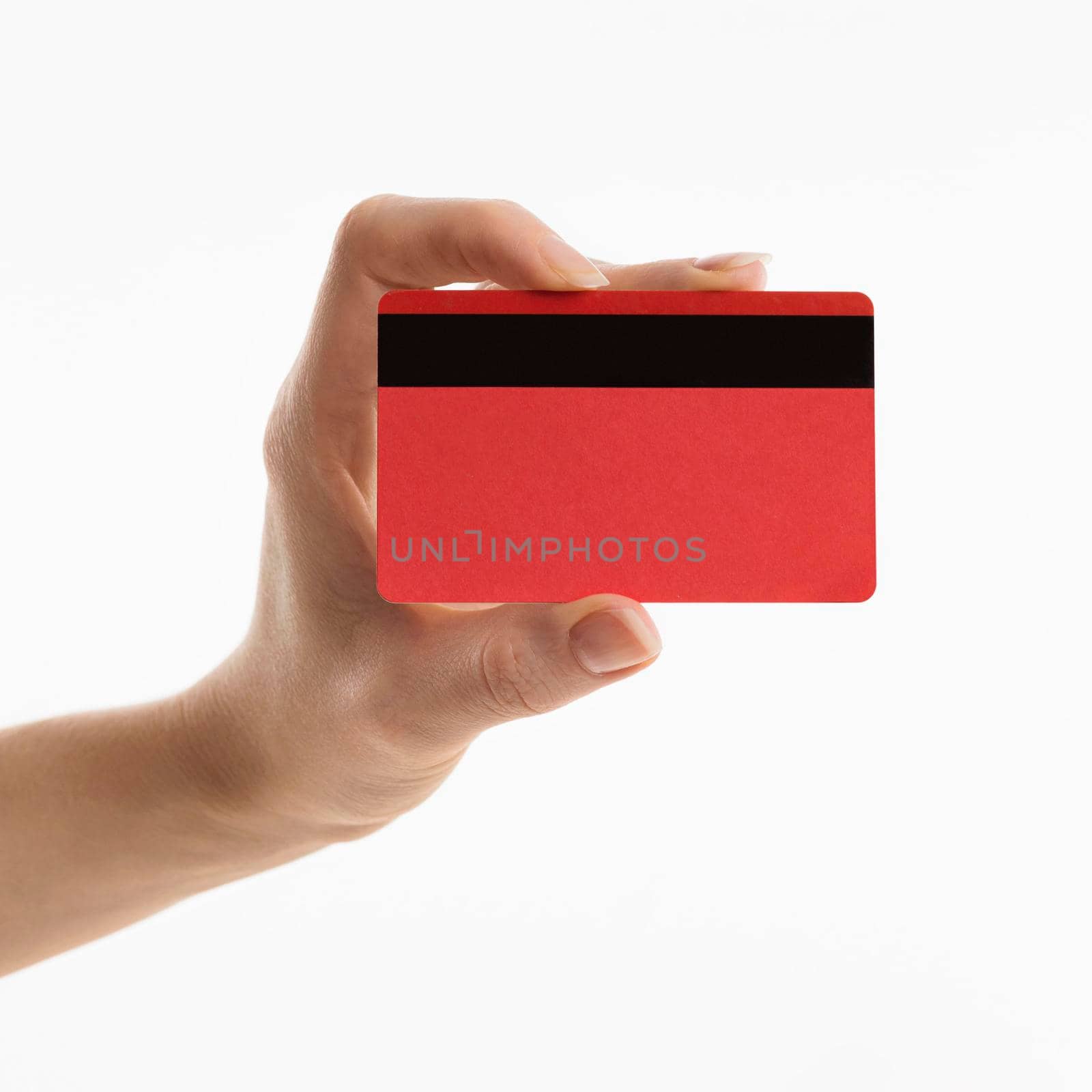 front view hand holding credit card. High quality photo by Zahard