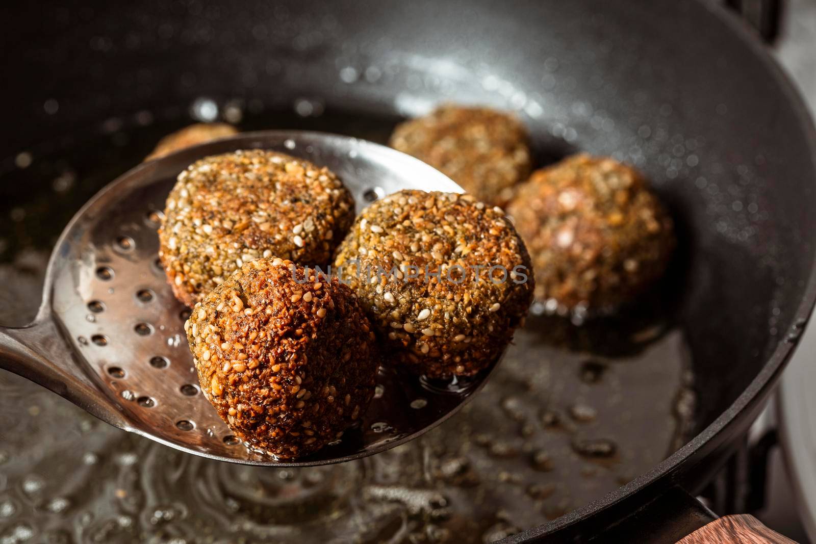 high angle fried falafel by Zahard