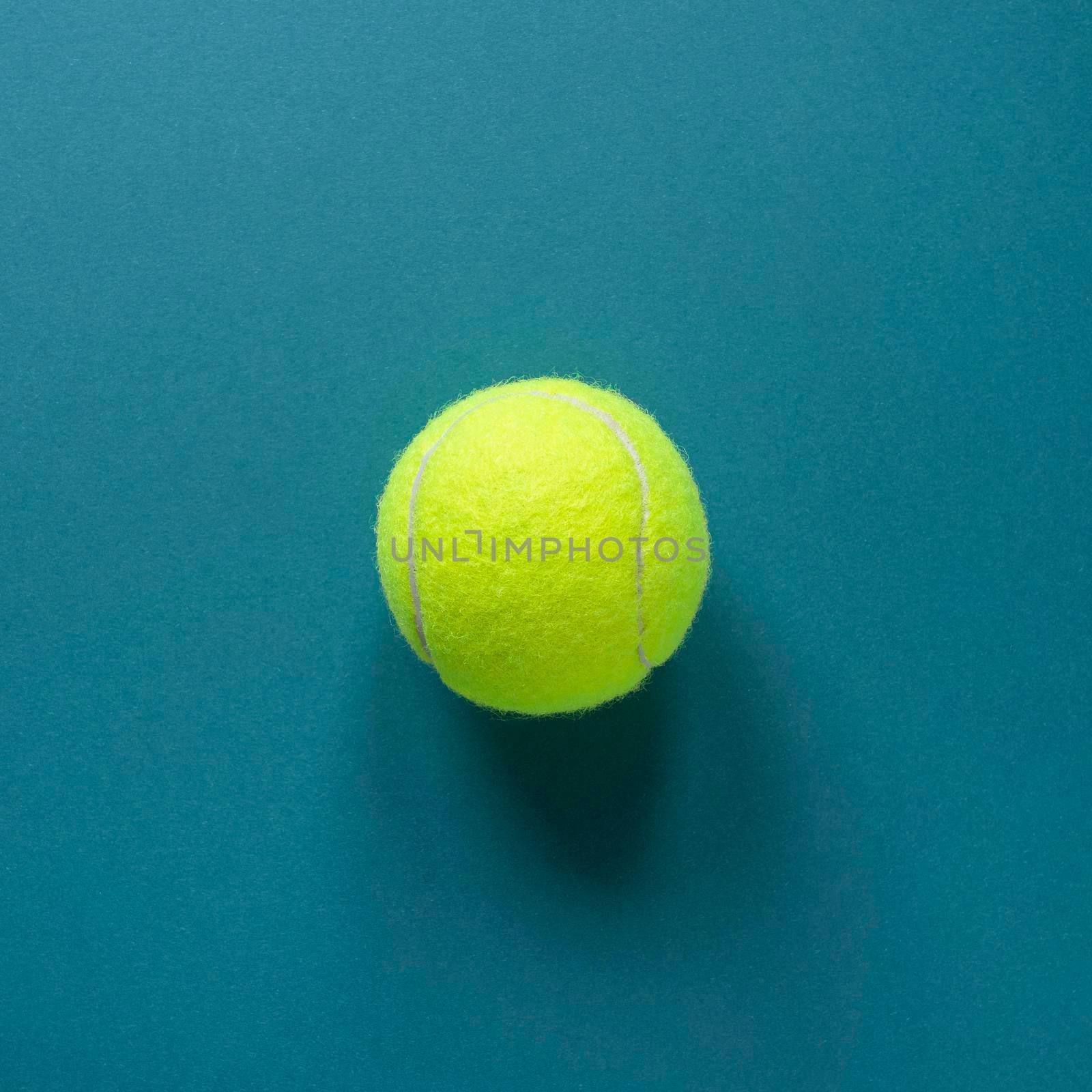 top view one tennis ball. High resolution photo