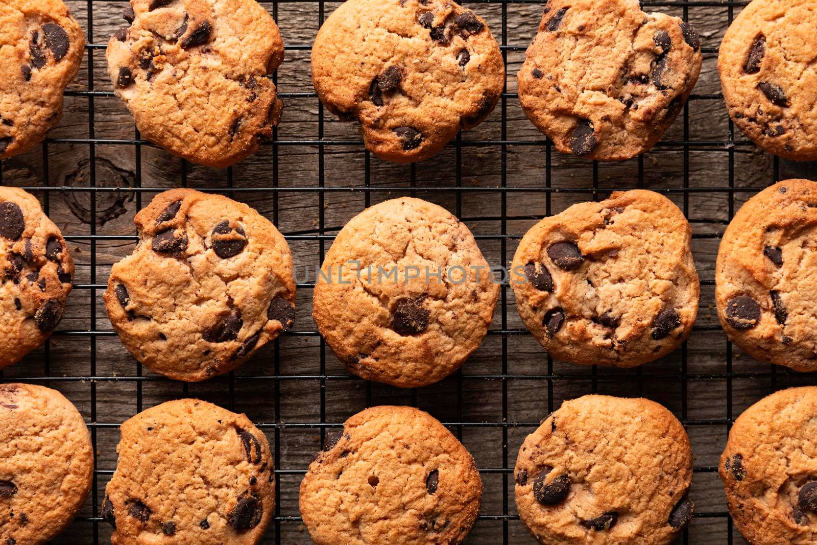 top view chocolate cookies. High resolution photo