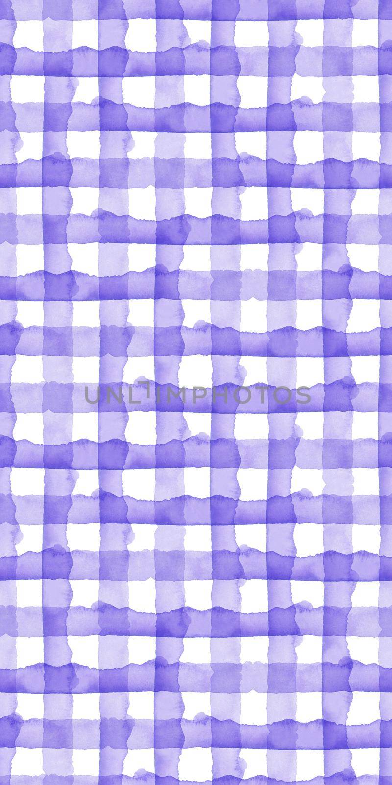 Abstract Blue Check Watercolor Background. Plaid Seamless Pattern for Fabric Textile and Paper. Simple Stripe Hand Painted by DesignAB