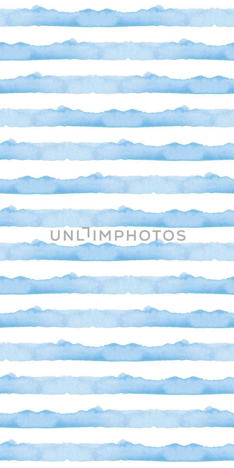 Abstract Blue Stripes Watercolor Background. Ocean Seamless Pattern for Fabric Textile and Paper. Simple Sea Hand Painted Stripe by DesignAB