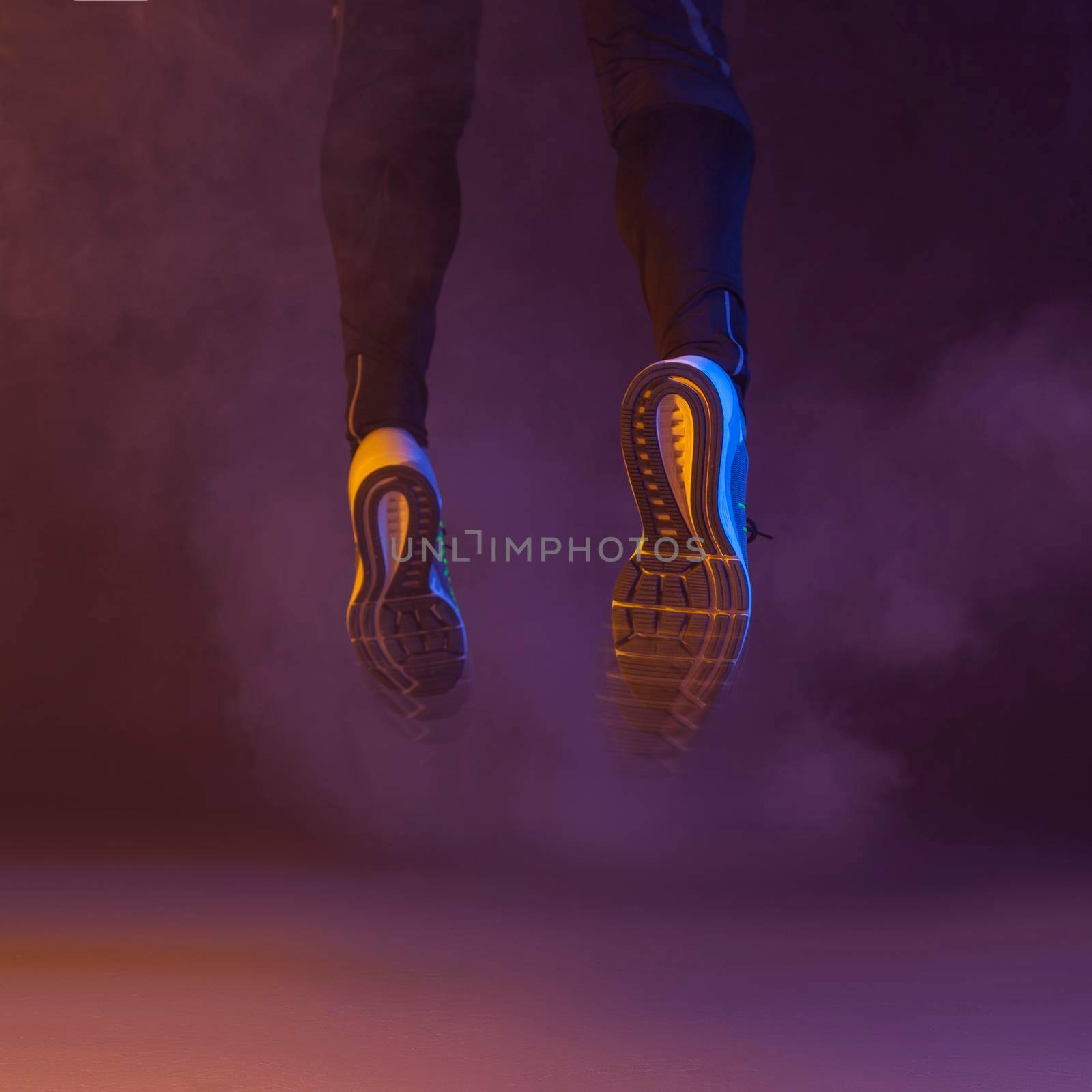 jumping legs smoke. High resolution photo