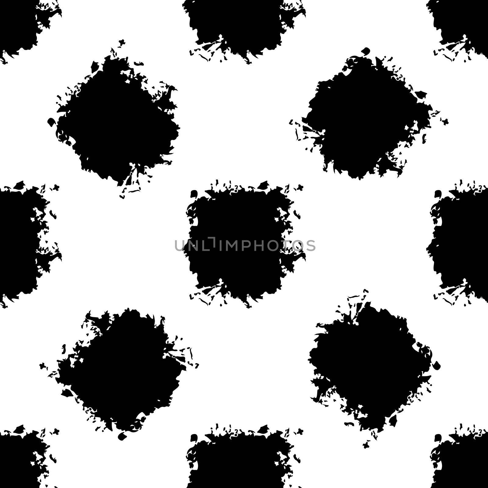 Square Brush Seamless Pattern Plaid Grange Minimalist Check Geometric Design in Black Color. Modern Grung Collage Background for kids fabric and textile by DesignAB