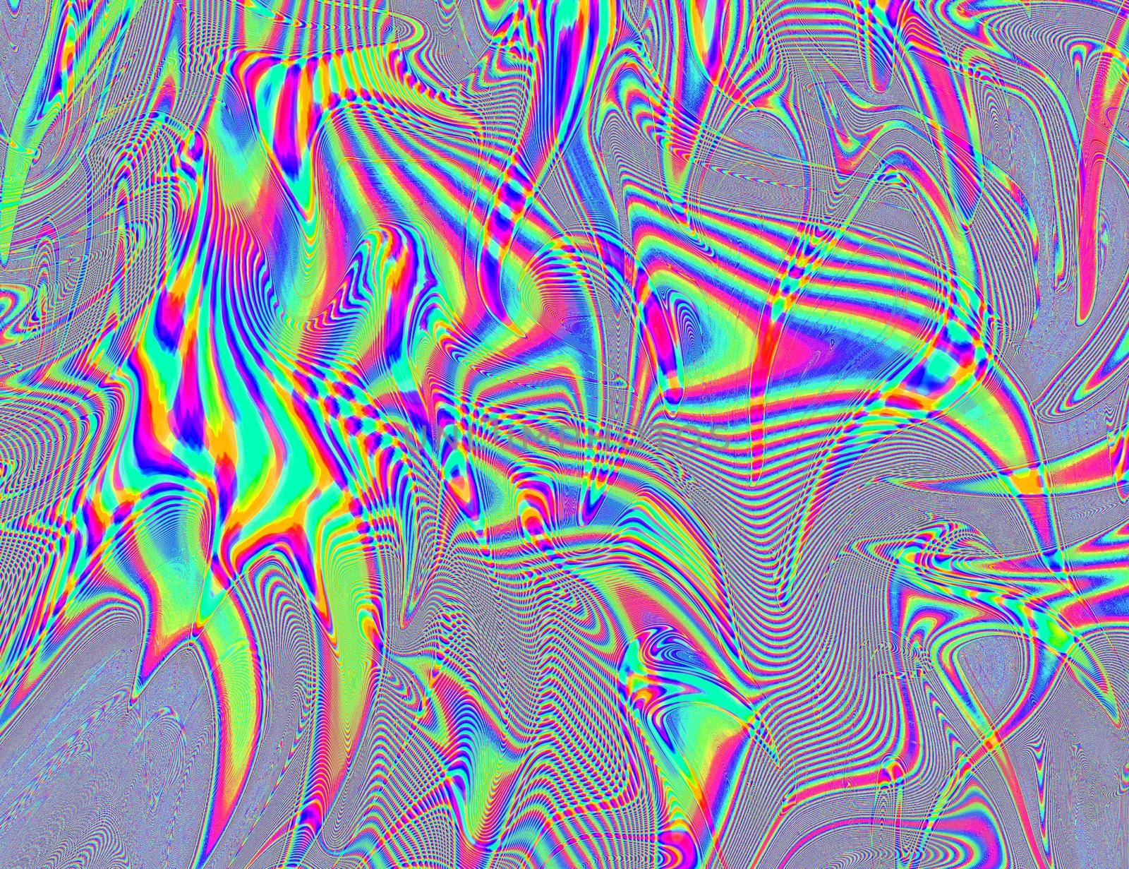 Psychedelic Rainbow Background LSD Colorful Wallpaper. Abstract Hypnotic Illusion. Hippie Retro Texture.