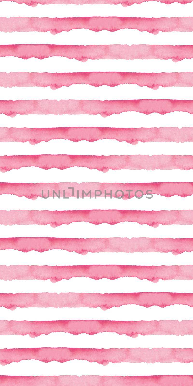 Abstract Pink Stripes Watercolor Background. Seamless Pattern for Fabric Textile and Paper. Simple Hand Painted Stripe by DesignAB