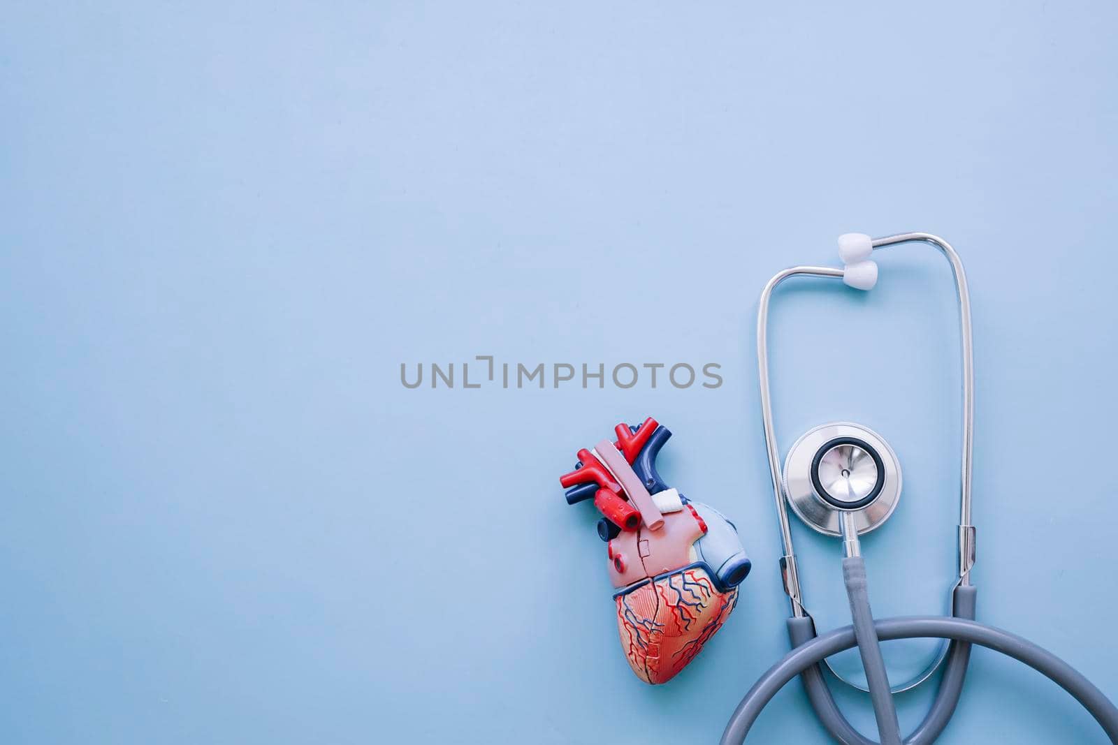 modern composition with realistic heart stethoscope. High resolution photo