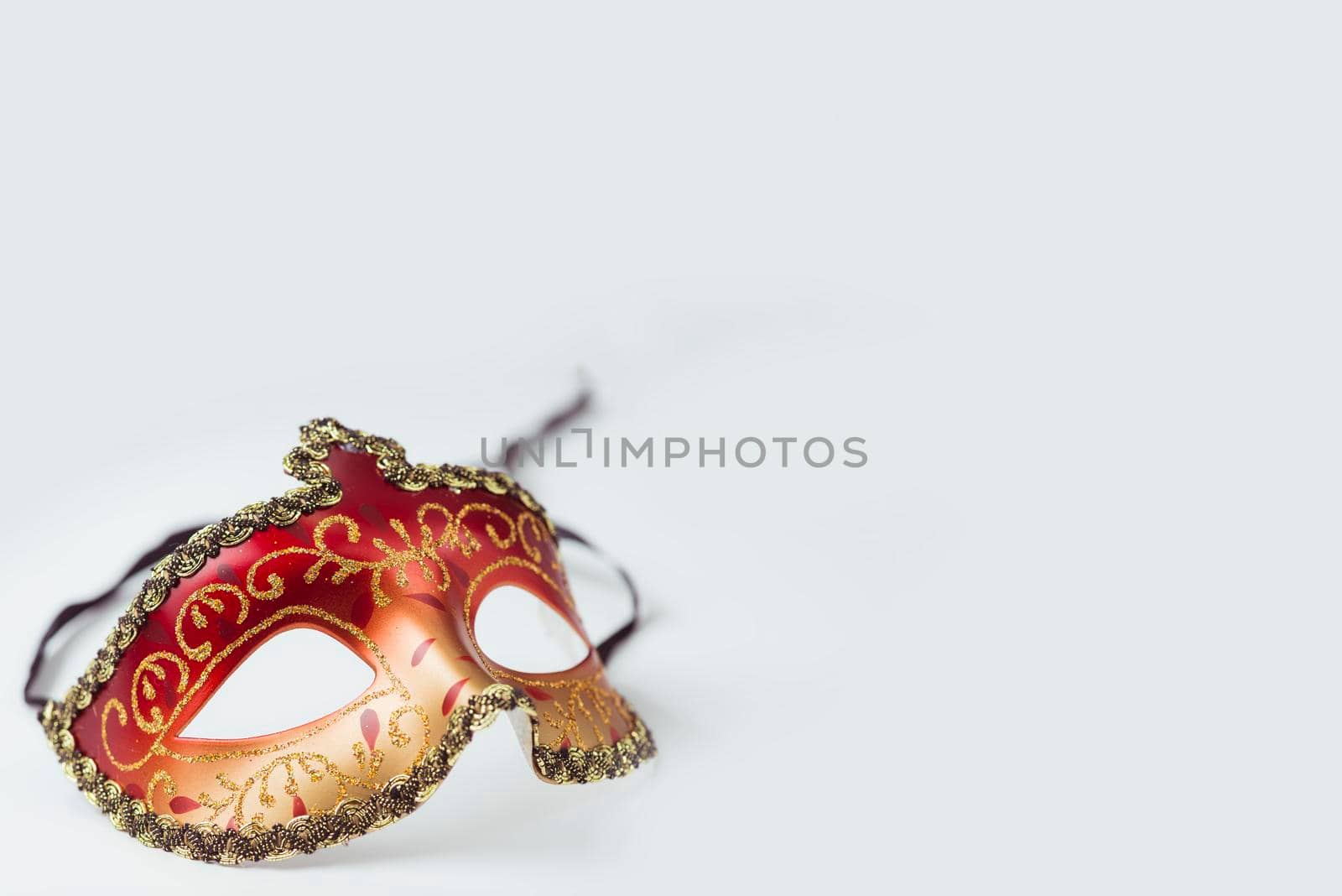 red golden carnival mask. High resolution photo