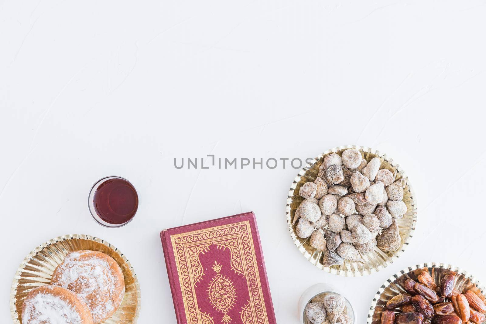 traditional desserts koran book. High resolution photo