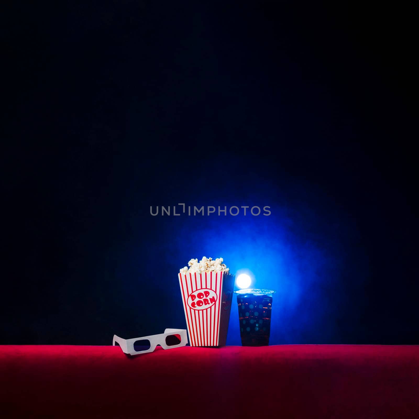 cinema with popcorn box. Beautiful photo