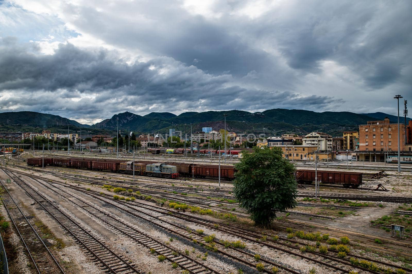 railway area with rails see trano goods to terni