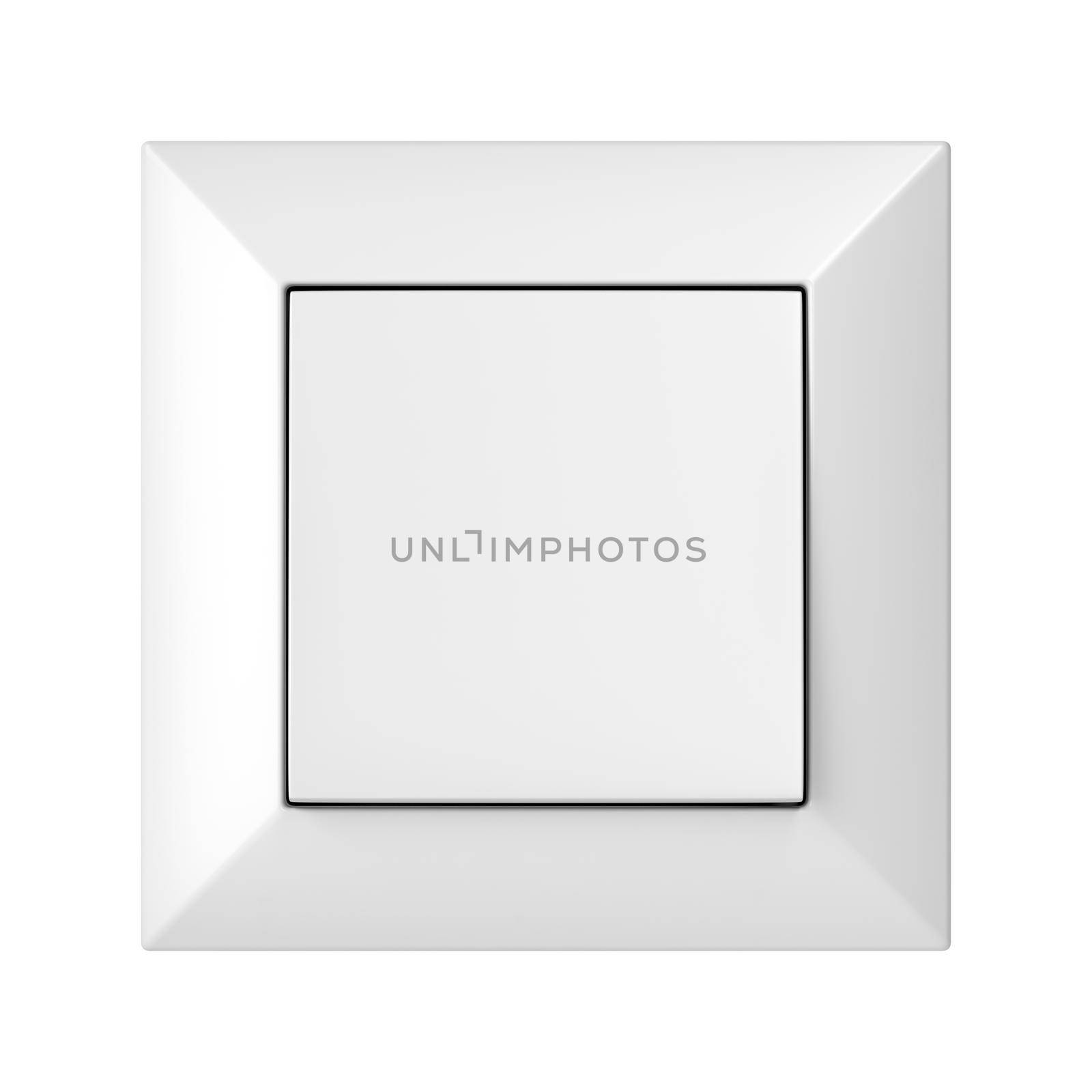 White light switch isolated on white background, front view