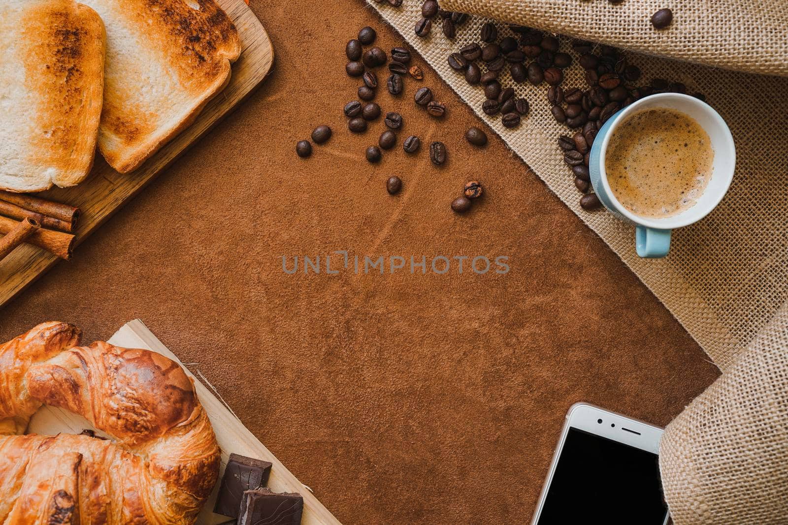 surface with breakfast blank space father s day. Beautiful photo