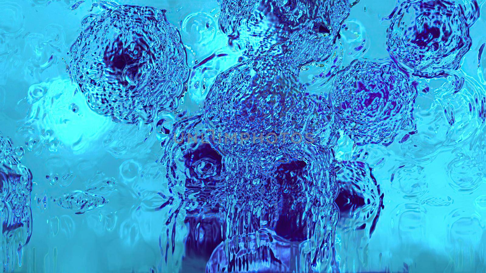 3d illustration - Damaged And Disintegrating Cancer Cell in frozen condition