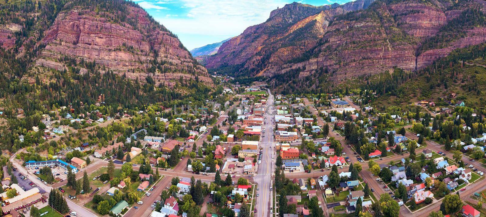 Panorama of quaint mountain town of Ouray in Colorado, USA by njproductions