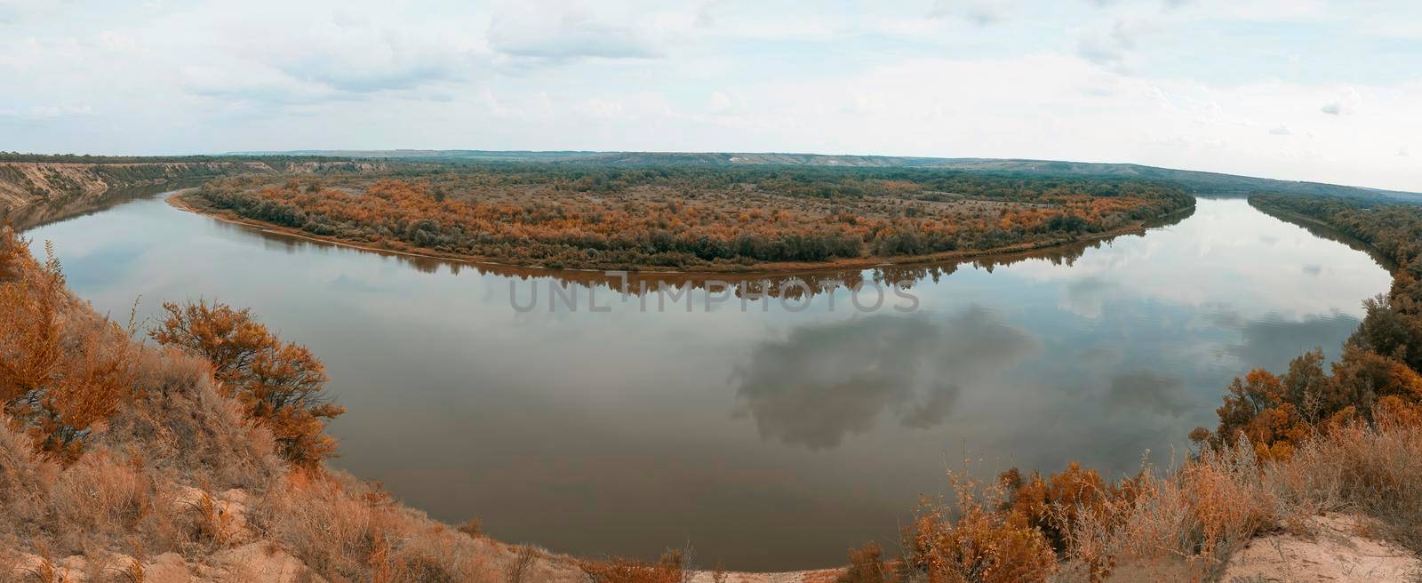 bend of the big river aerial view by roman112007