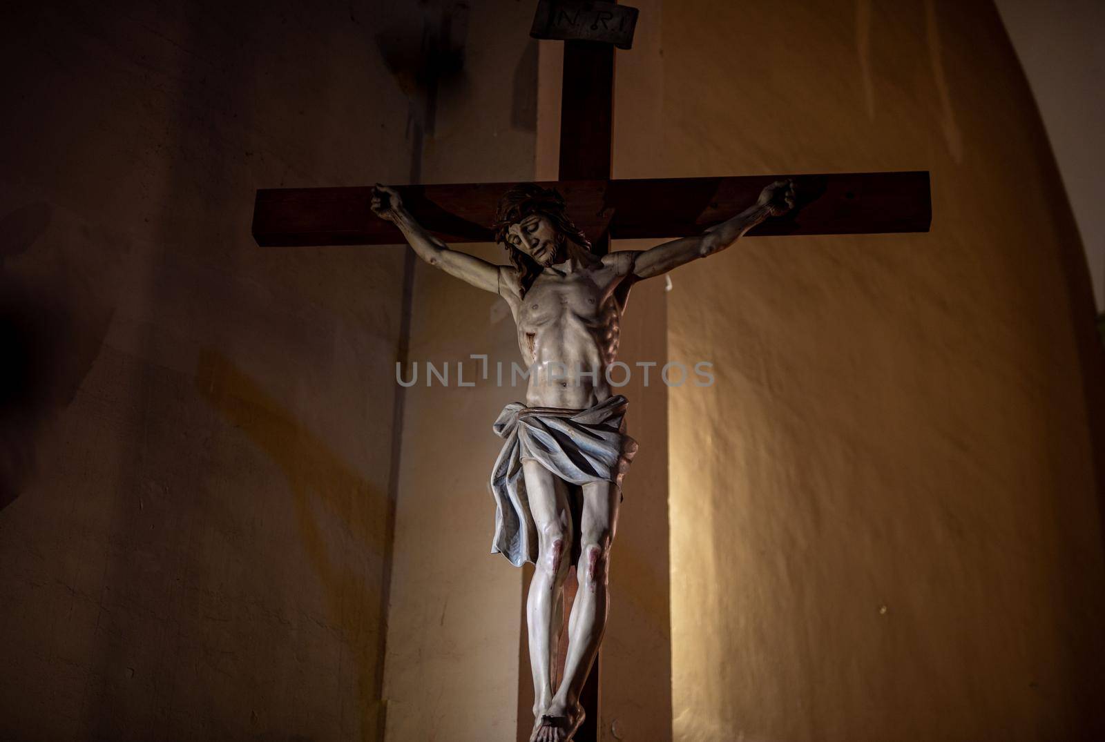 crucifix of jesus in the church by carfedeph