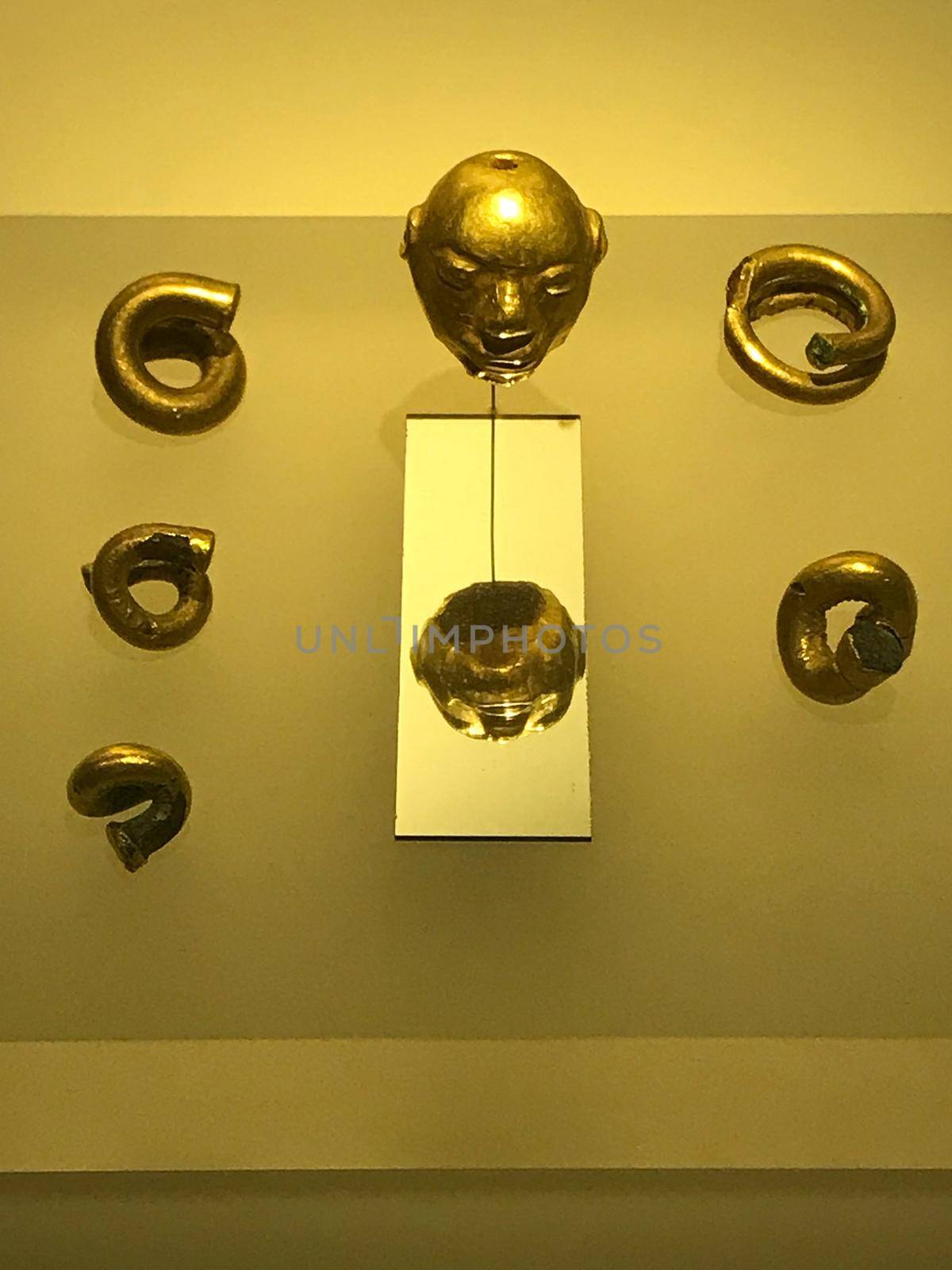 Gold artifacts at the Museo de Ouro in Bogota, Colombia.