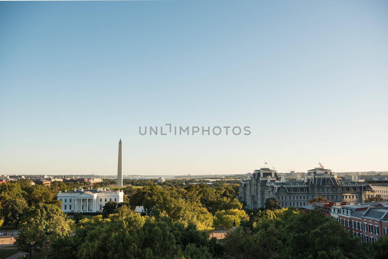 DC skyline with view of the White House and the Washington Monument by jyurinko