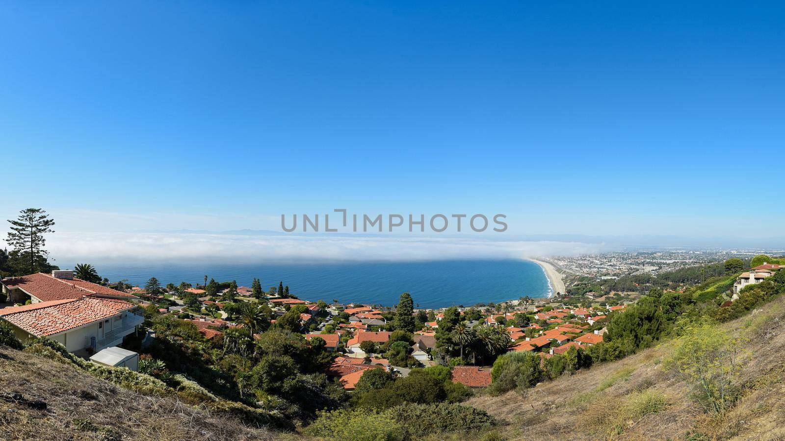 Rollings Hills Estates California view of Pacific Ocean by jyurinko