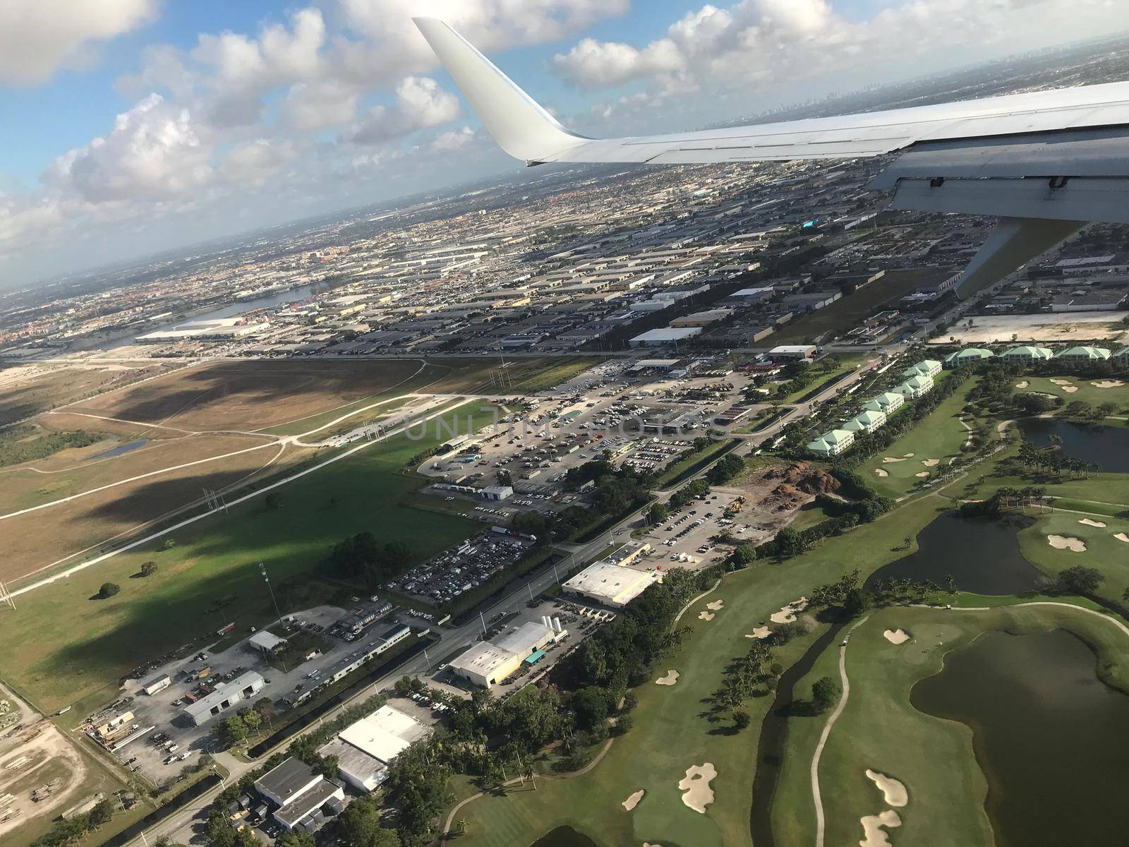 View from airplane window before landing in Bogota, Colombia.