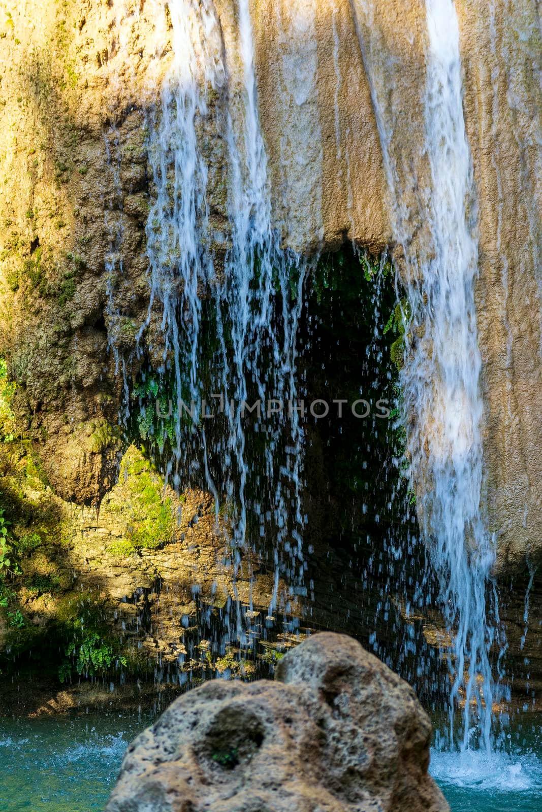 Mountain Lake and Waterfall in Stenosia area in Messinia, Greece