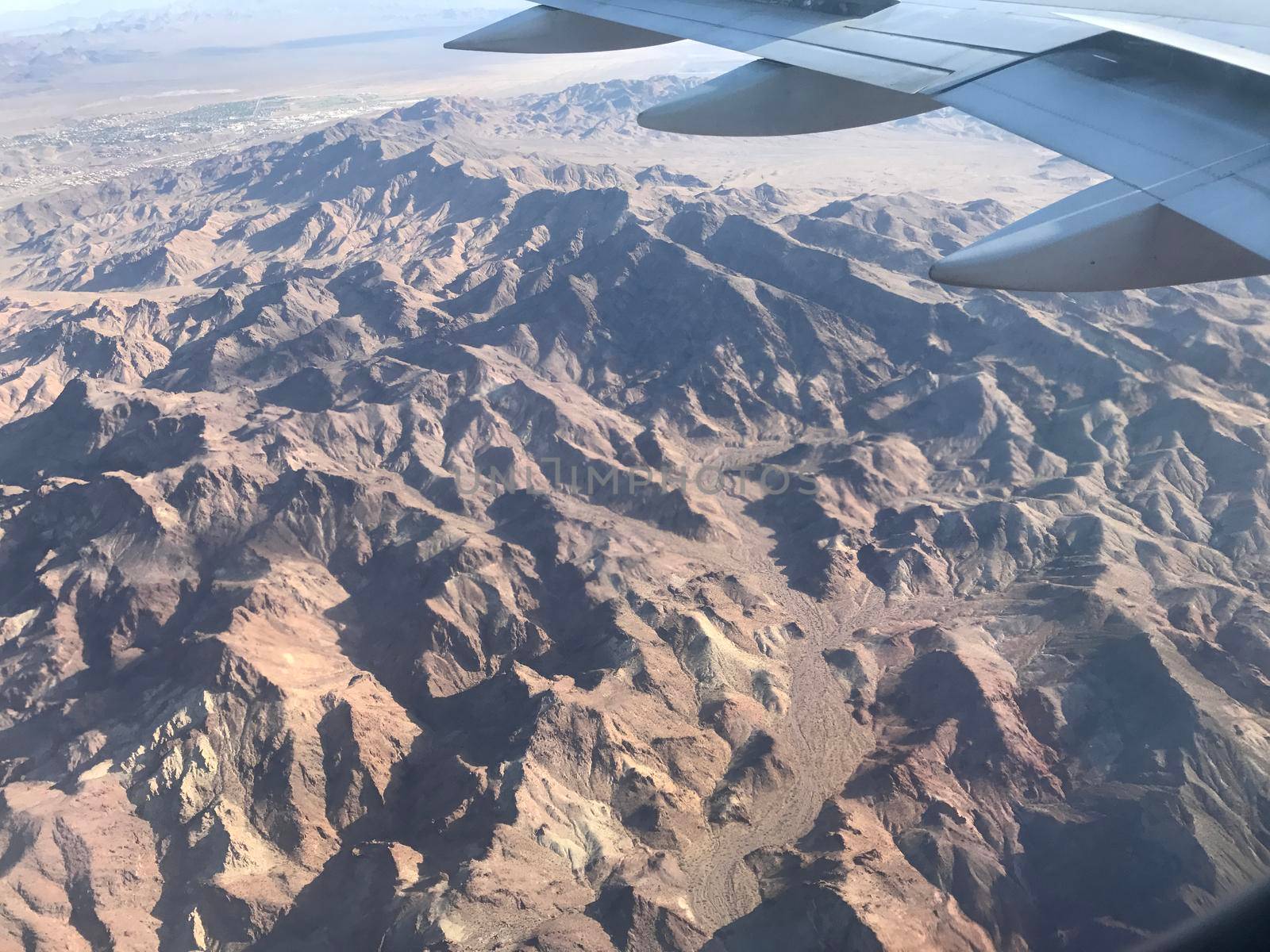 View from airplane wing of western United States ripple texture