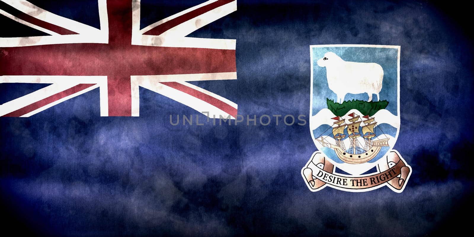 Falkland Islands flag - realistic waving fabric flag