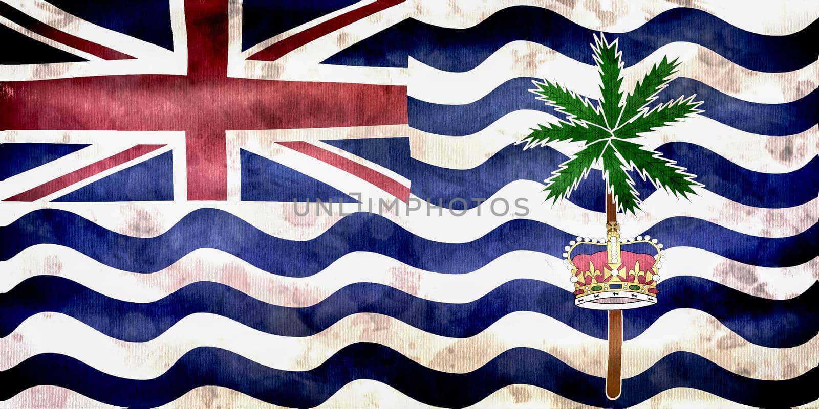 British Indian Ocean Territory flag - realistic waving fabric flag