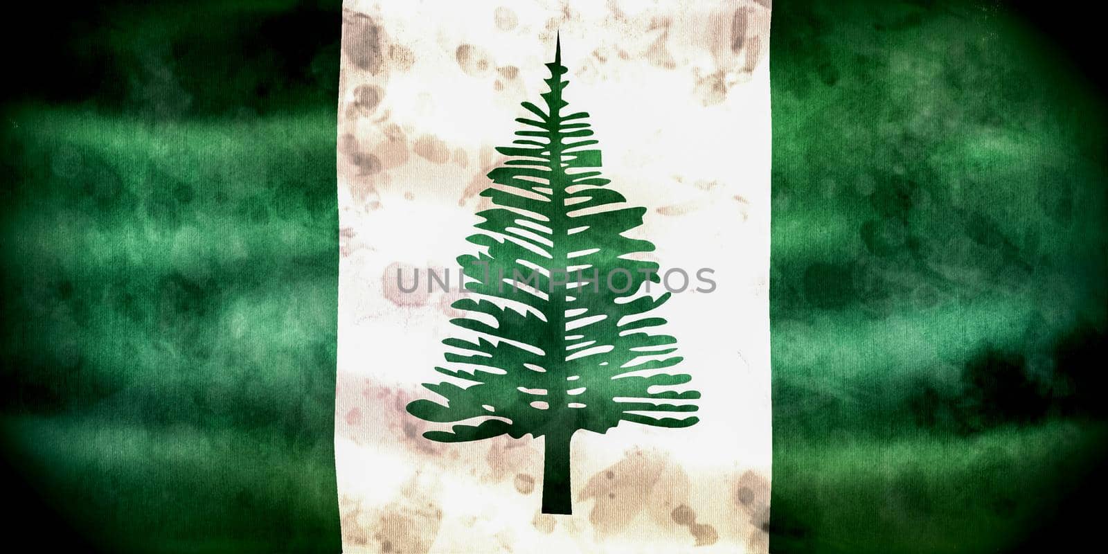 3D-Illustration of a Norfolk Island flag - realistic waving fabric flag by MP_foto71