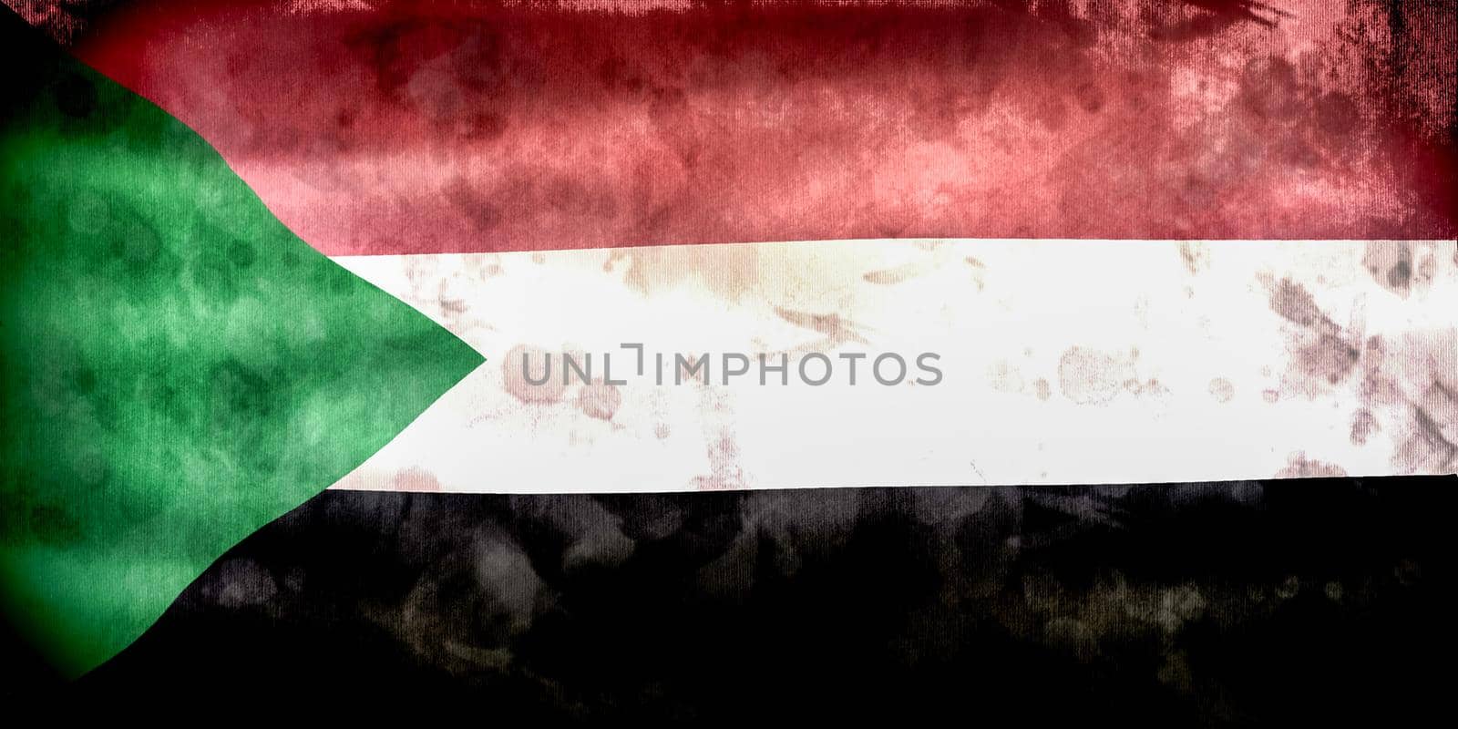 3D-Illustration of a Sudan flag - realistic waving fabric flag by MP_foto71