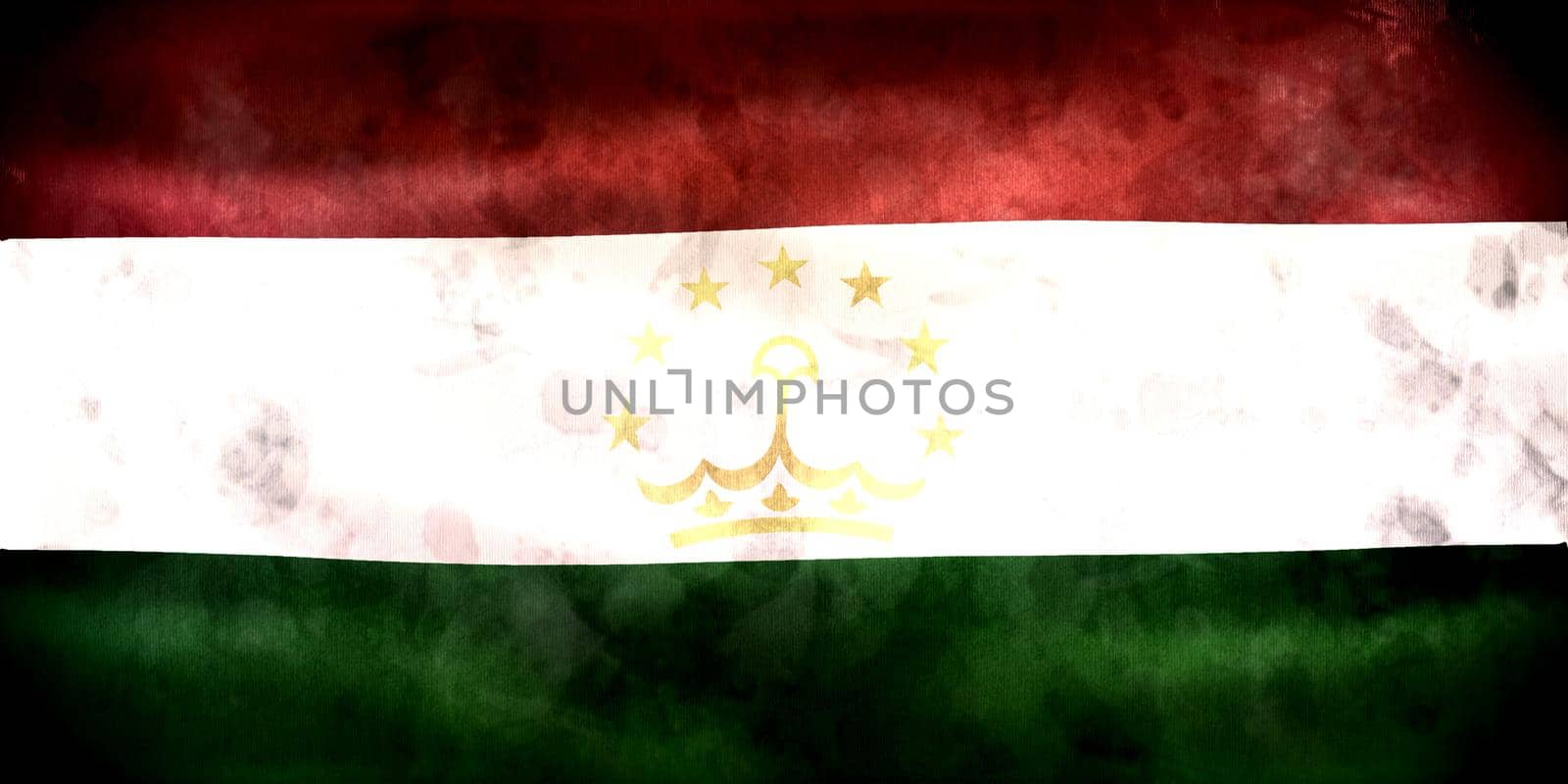 3D-Illustration of a Tajikistan flag - realistic waving fabric flag.