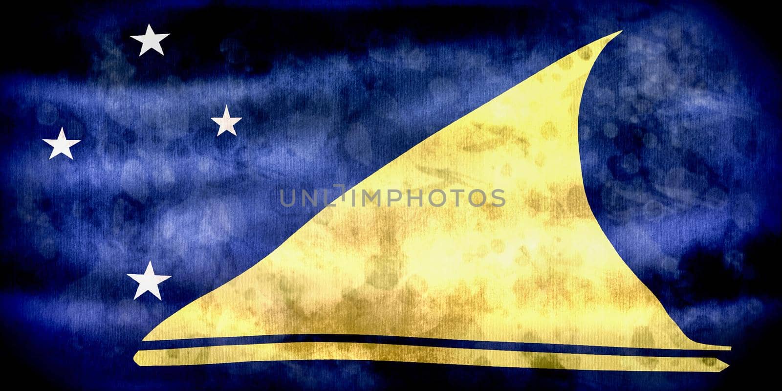 3D-Illustration of a Tokelau flag - realistic waving fabric flag.