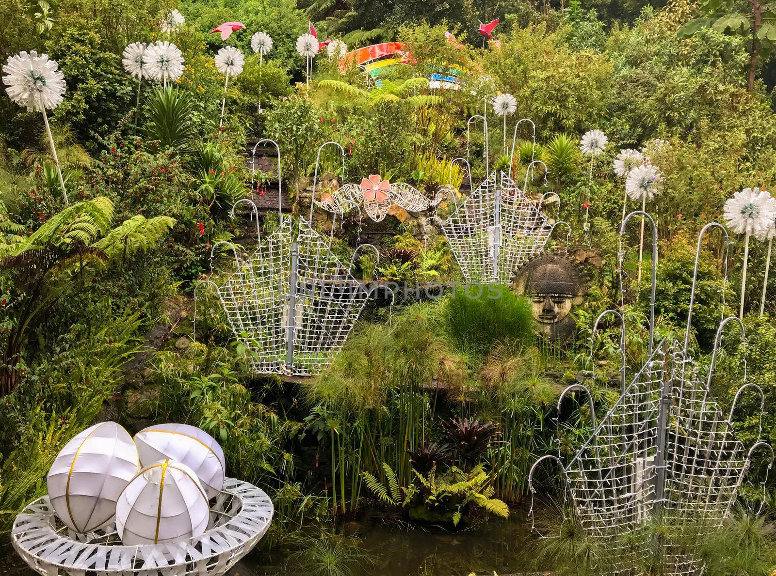 Garden at the top of Mount Monserrate in Bogota, Colombia.