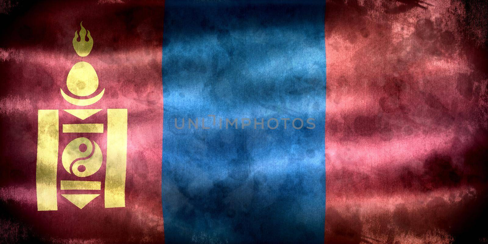 3D-Illustration of a Mongolia flag - realistic waving fabric flag by MP_foto71