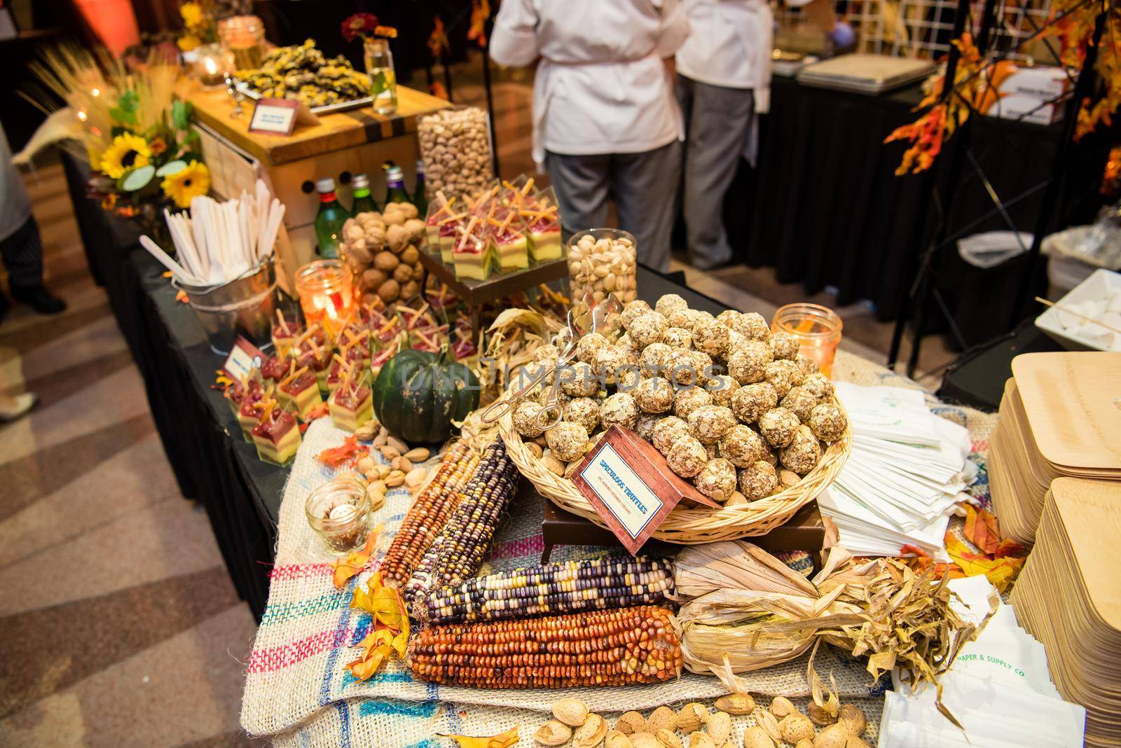 Speculoos truffles and indian corn spread and layers of festive food by jyurinko