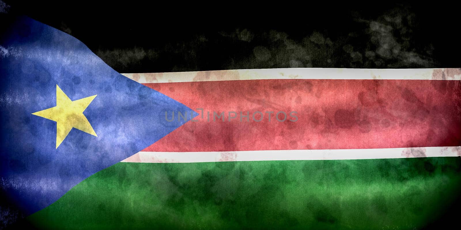 3D-Illustration of a South Sudan flag - realistic waving fabric flag by MP_foto71
