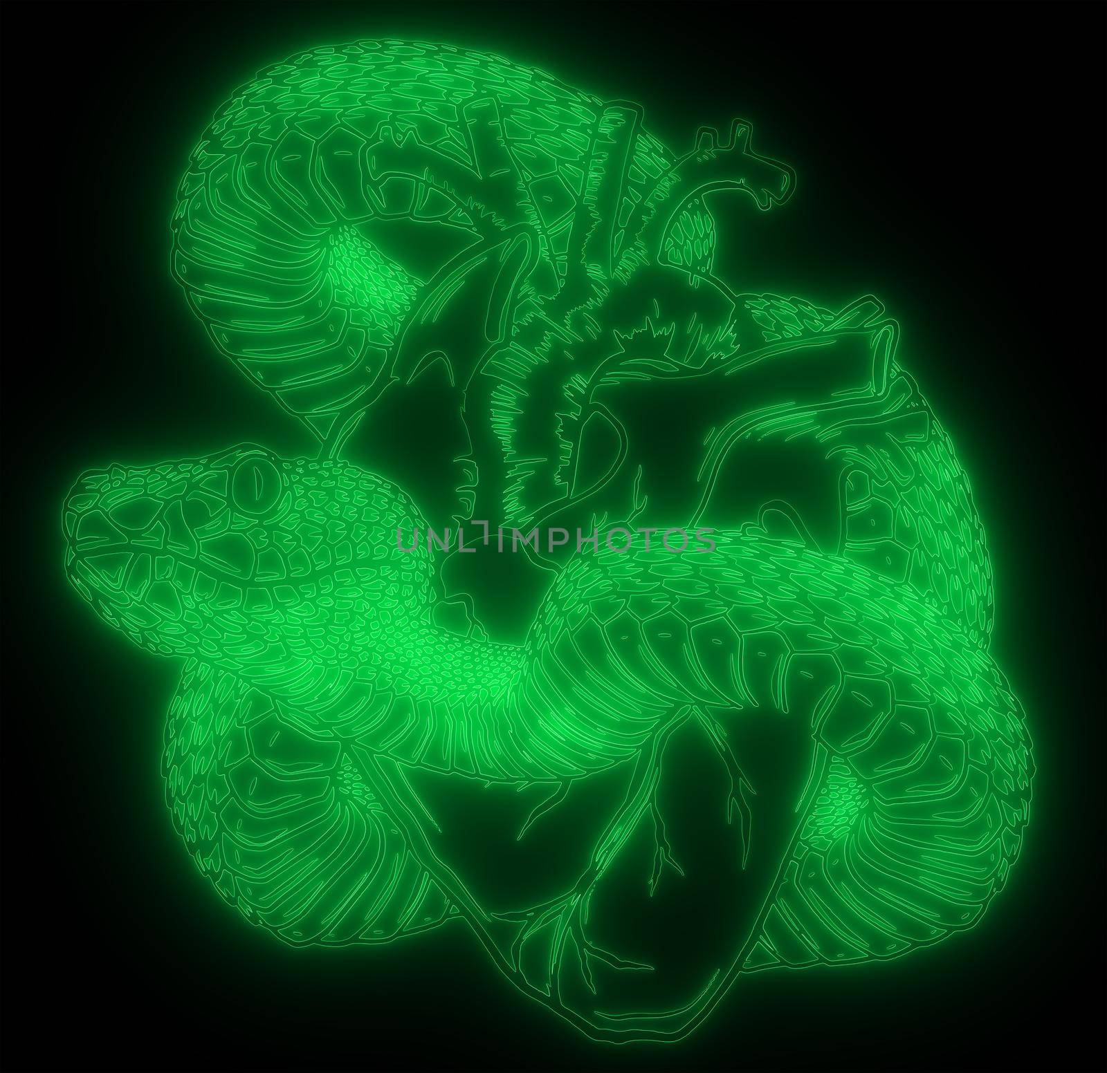 green neon silhouette of a race driver in front of his car by dean