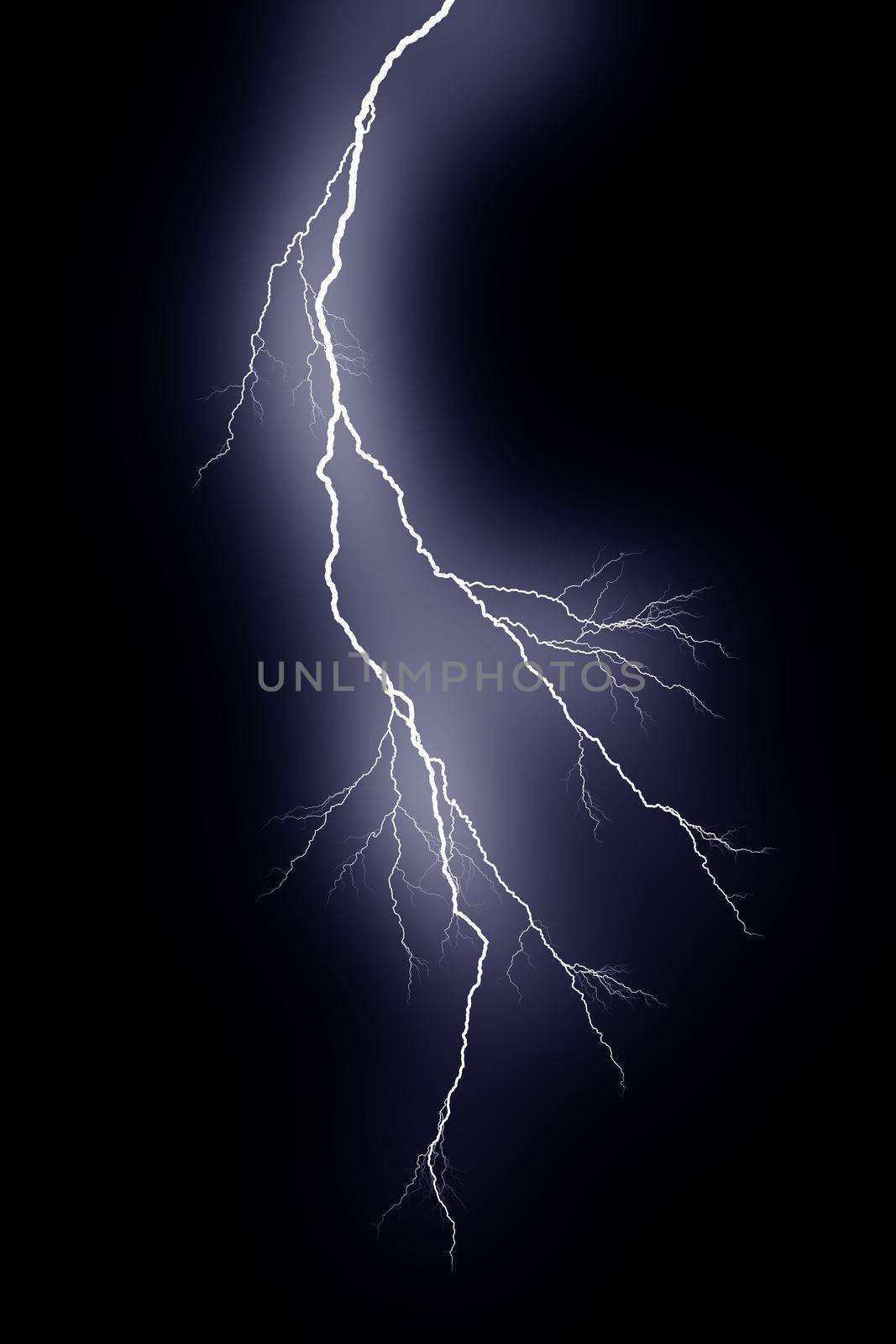 Lightning bolts isolated on black background. Thunder electric strike. Thunderstorm and lightning by Mariakray