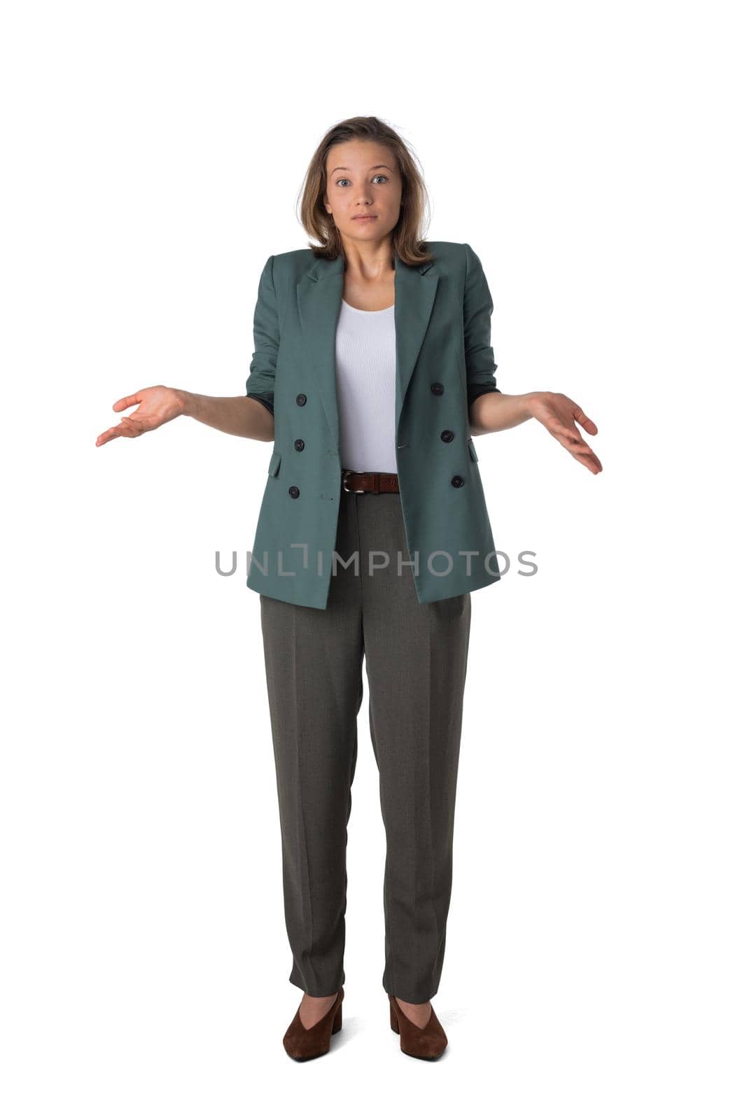 Clueless business woman isolated by ALotOfPeople