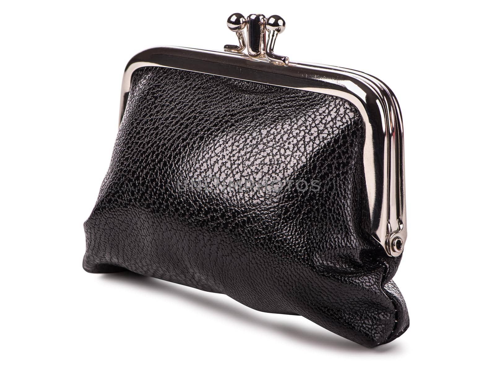 Black leather purse isolated by Givaga